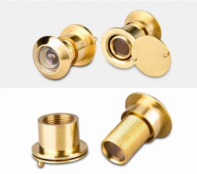 Satin chrome brass door viewer