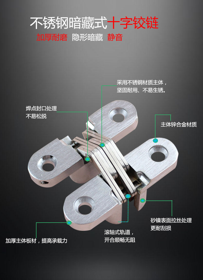 樂朗五金RCH-01 暗藏十字鉸鏈