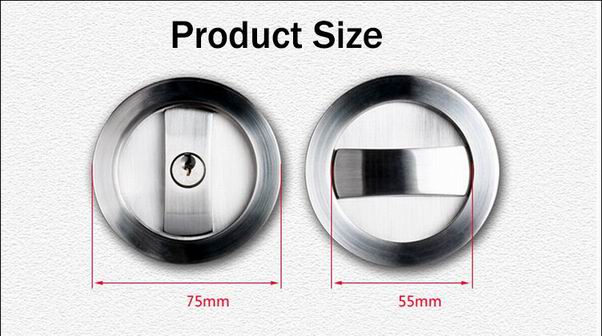 Round design keyed Zinc alloy mortise door lock for moving sliding door