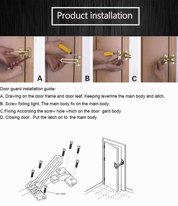 Door protector tool Zinc alloy entrance Door guard with chrome finish